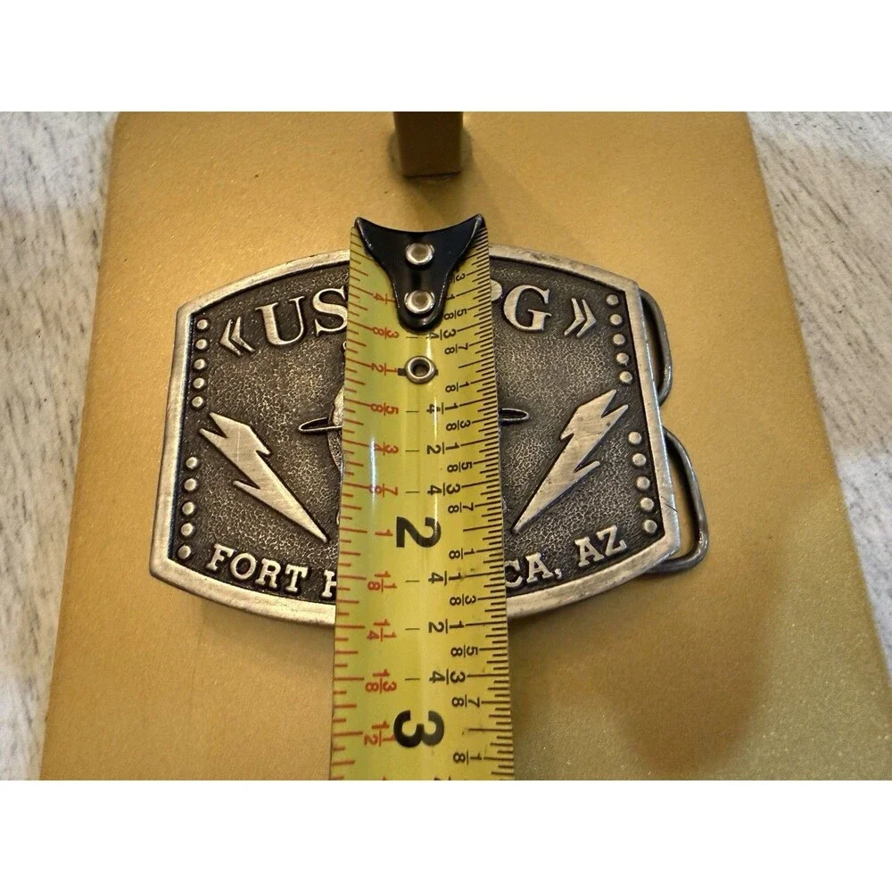 Vintage US Army USAEPG Fort Huachuca AZ Pewter Belt Buckle Walter Cribbins LTD